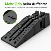 Auffahrrampen 2er-Set bis 5.000 kg – stabile Fahrzeugrampen mit Radstopper, Gummifüßen und profilierter Auffahrfläche