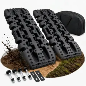 Sandbleche 2er Set 107 x 31 x 6 cm – Recovery Boards mit Tasche für Offroad & Camping