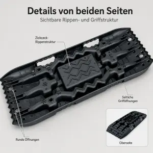 Sandbleche 2er Set 69,5 x 27,5 x 6 cm – Recovery Boards mit Tasche für Offroad & Camping